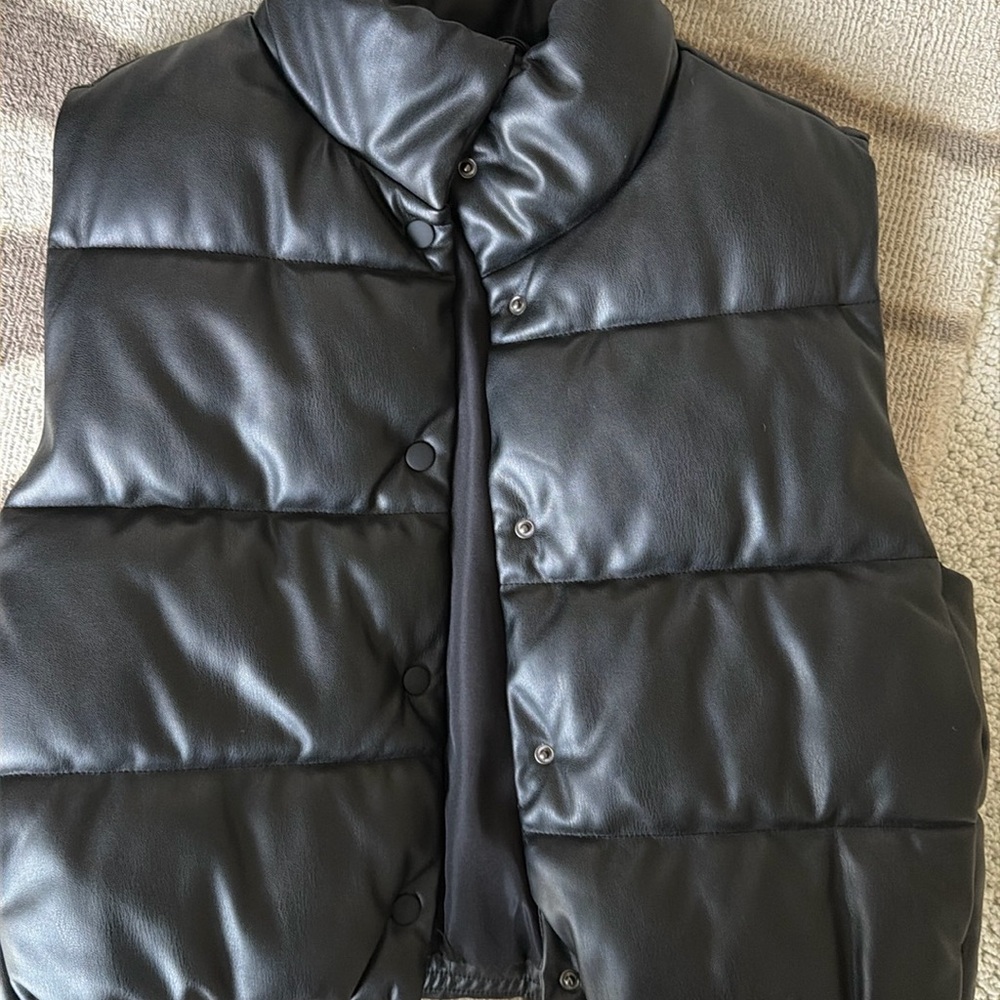 Puffer vest Girl faux leather